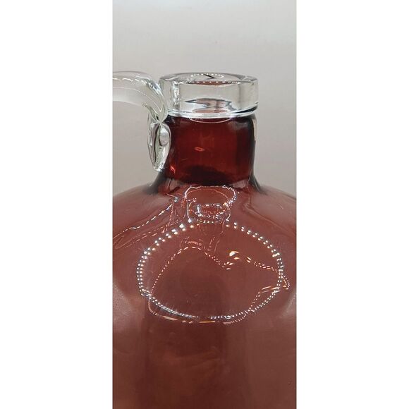 Amethyst Glass with Applied Clear Lip and Handle Hand Blown 10.5" Jug Vase - Picture 4 of 16